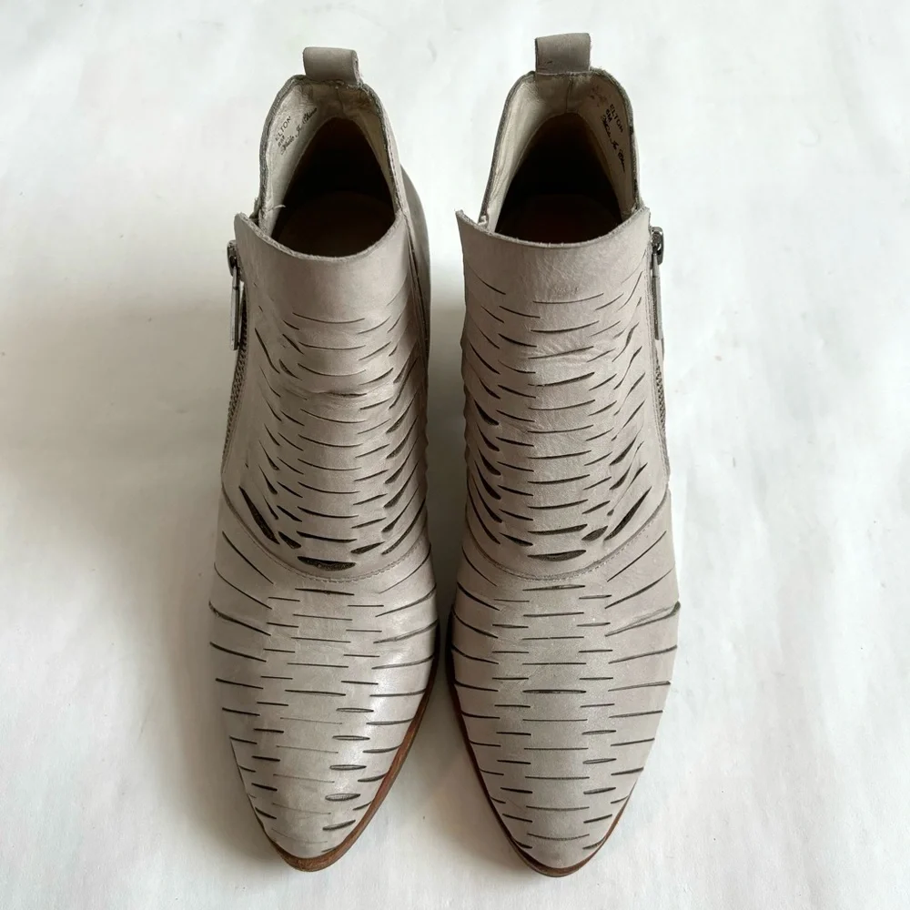 Donald J Pliner Elton Leather Cut Out Ankle Boots Pale Pink Gray Size 6M